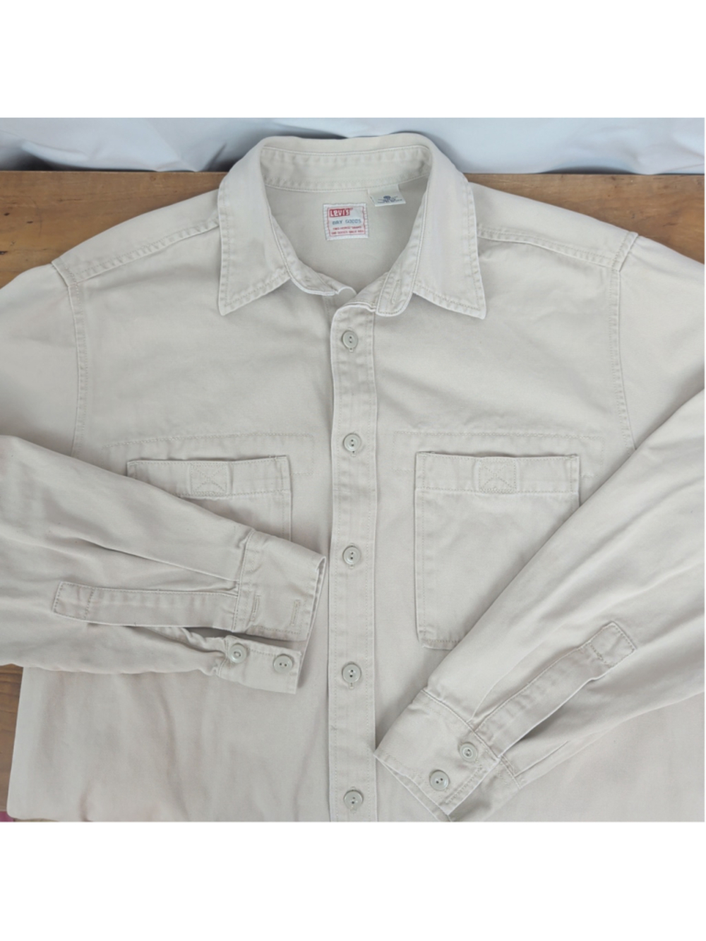 Y2K Men's Levi's Twill Workwear Style Shirt Medium